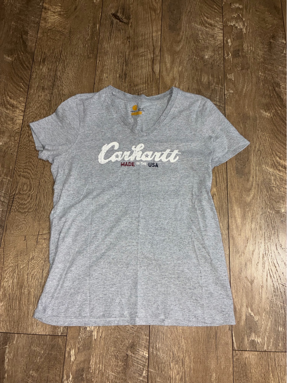 Carhartt Gray Short Sleeve Logo Tee with White Script